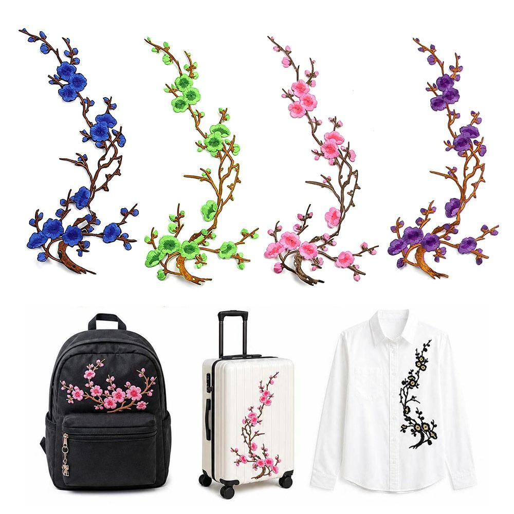 DIY Cherry Blossom Iron On Pat - Applique Patch Flower recension och pris