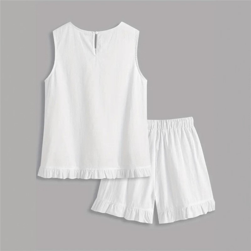 New Women Summer 2Piece Set Wh - Elastic Lace Trim recension och pris