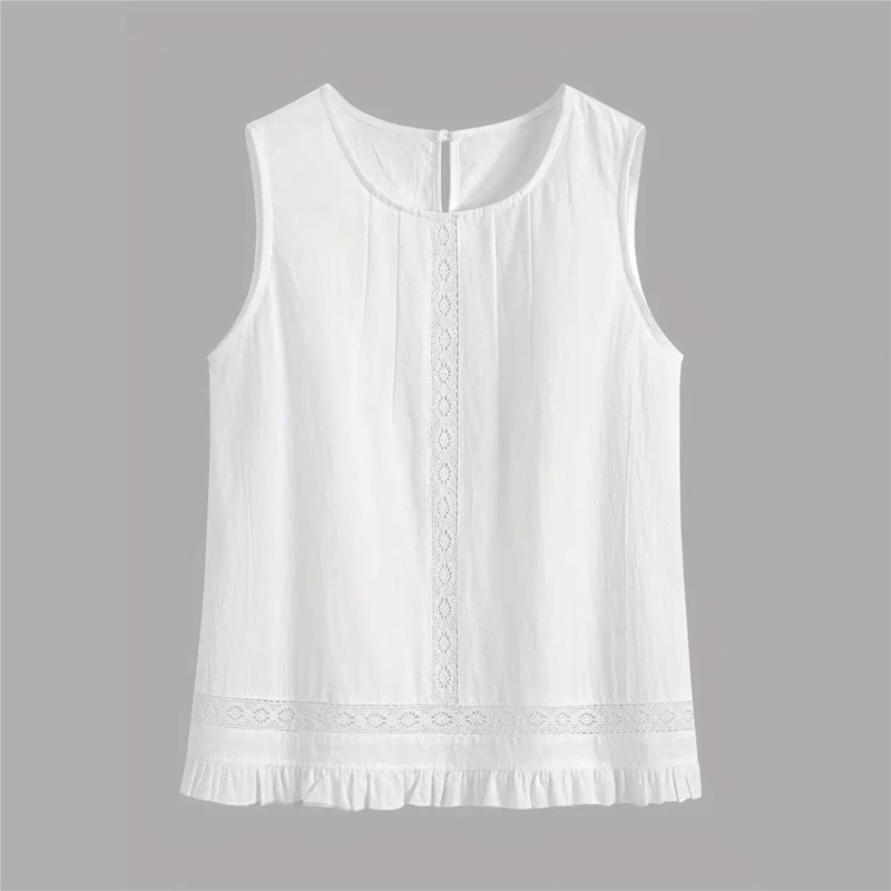 New Women Summer 2Piece Set Wh - Elastic Lace Trim recension och pris