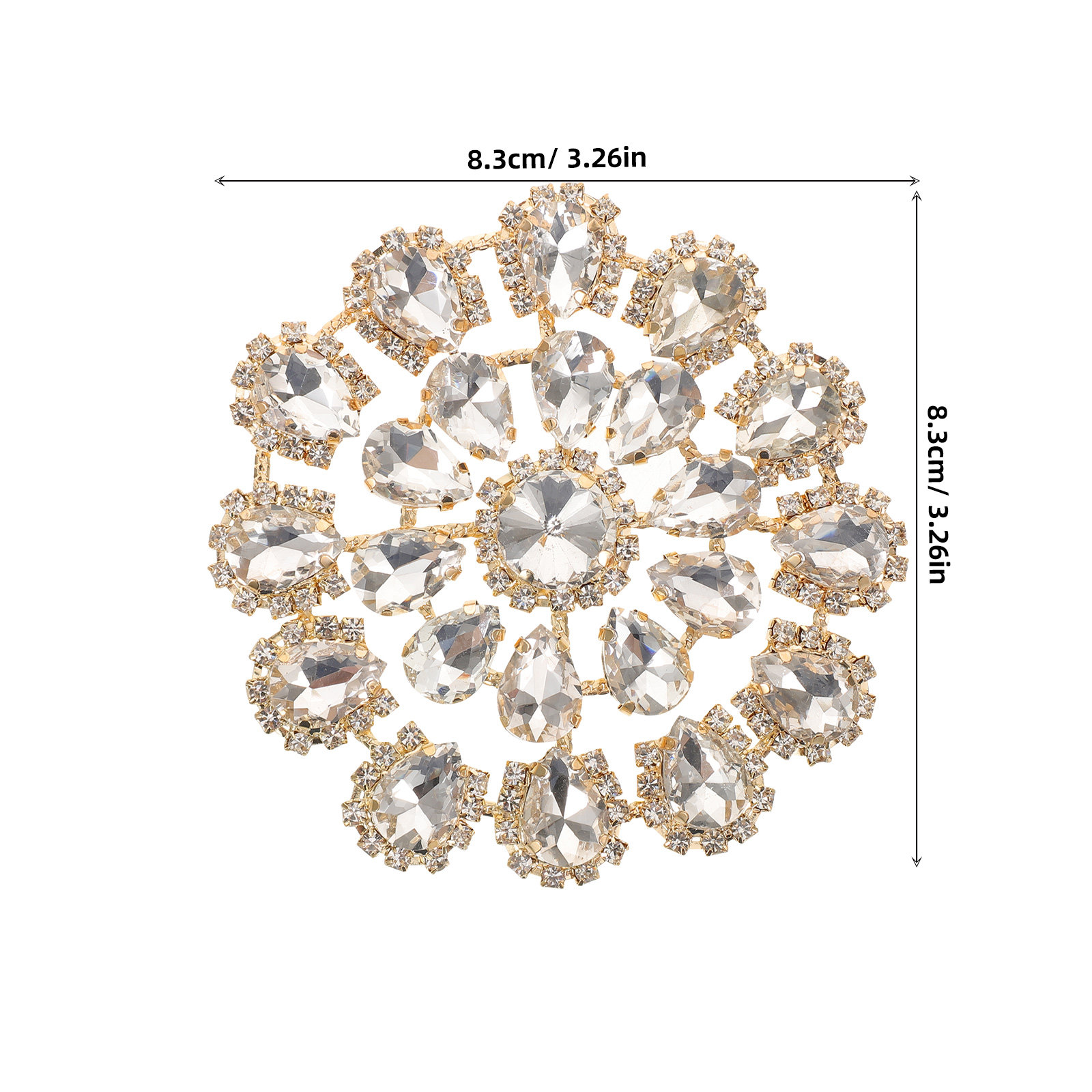 Round Rhinestone Flower Button - Applique Patch Flower recension och pris