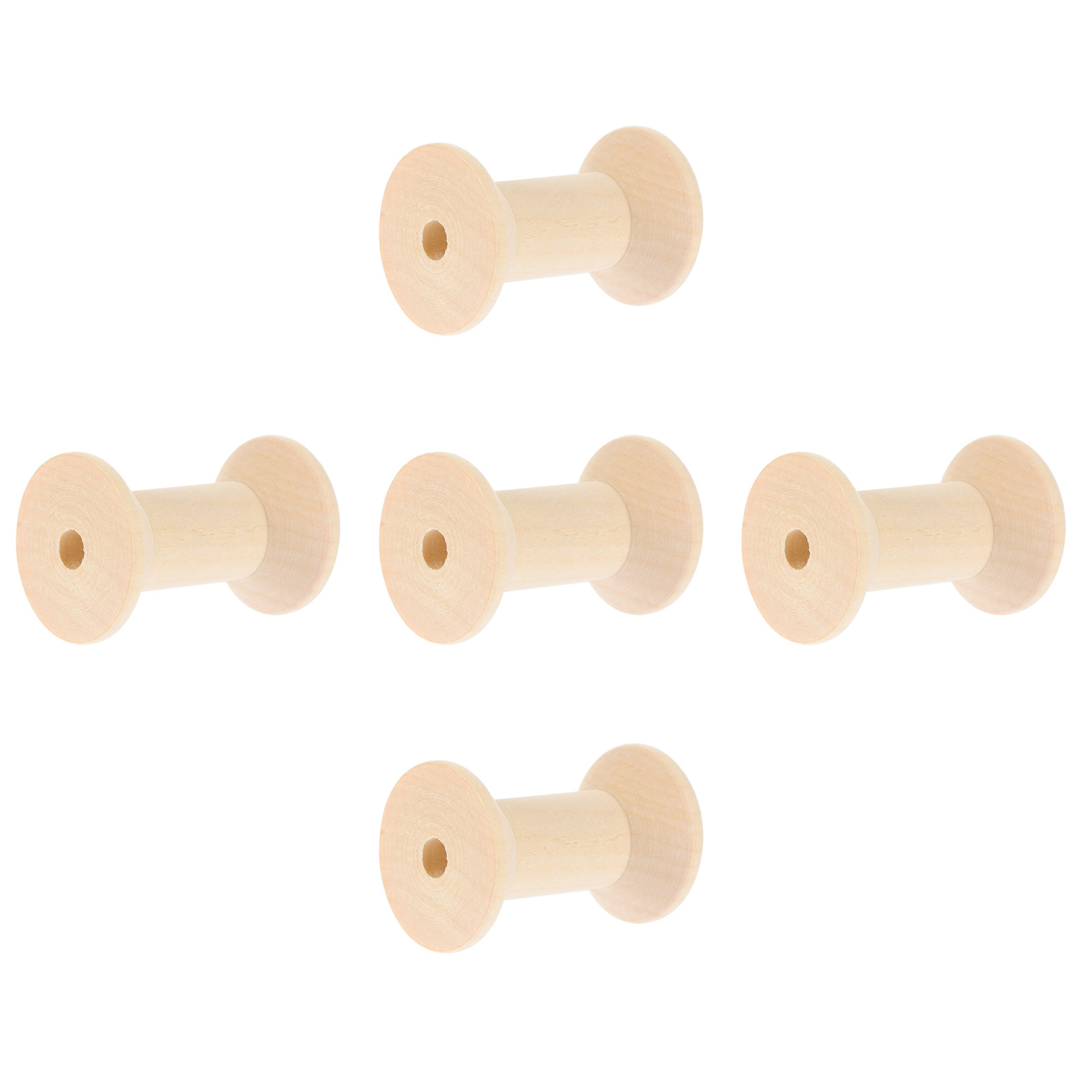 5Pcs Wooden Bobbins Smooth Pol - Embroidery Craft recension och pris